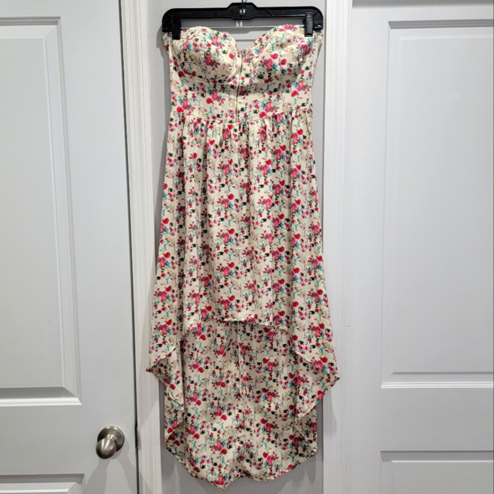 Envy Me Floral Strapless High-Low Dress